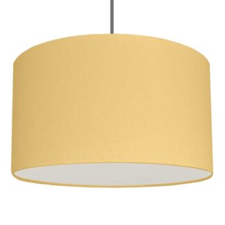 Soft Gold brushed cotton drum pendant lampshade with diffuser.