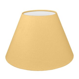 Soft Gold brushed cotton empire lampshade with white PVC lining.