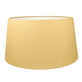 Soft Gold brushed cotton French drum lampshade with white PVC lining.