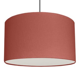 Spice brushed cotton drum pendant lampshade with diffuser.