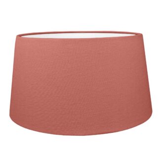 Spice brushed cotton French drum lampshade with white PVC lining.