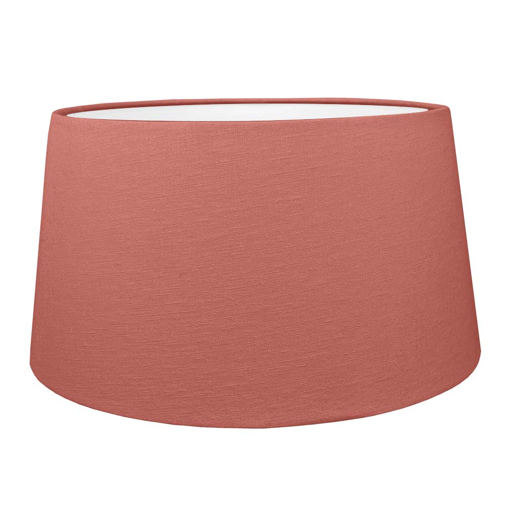 Spice brushed cotton French drum lampshade with white PVC lining.