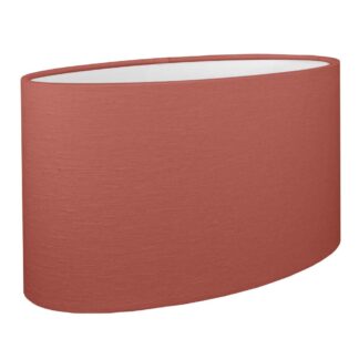 Spice brushed cotton oval lampshade with white PVC lining.