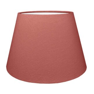 Spice brushed cotton retro drum lampshade with white PVC lining.