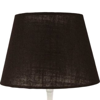 Brown chocolate hessian tapered drum lampshade with natural woven texture