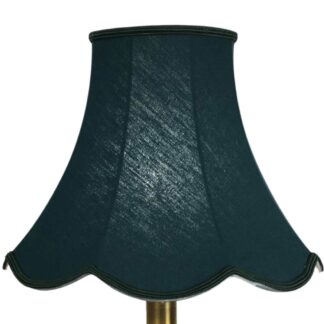 Retro Dark Green Linen Lampshade, illuminated
