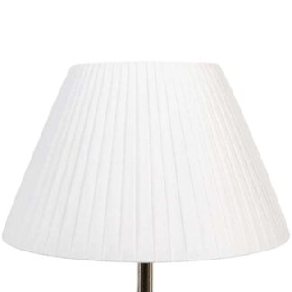 White pleated empire lampshade with elegant gathered fabric finish