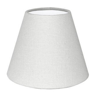 White brushed cotton empire candle shade with white PVC lining