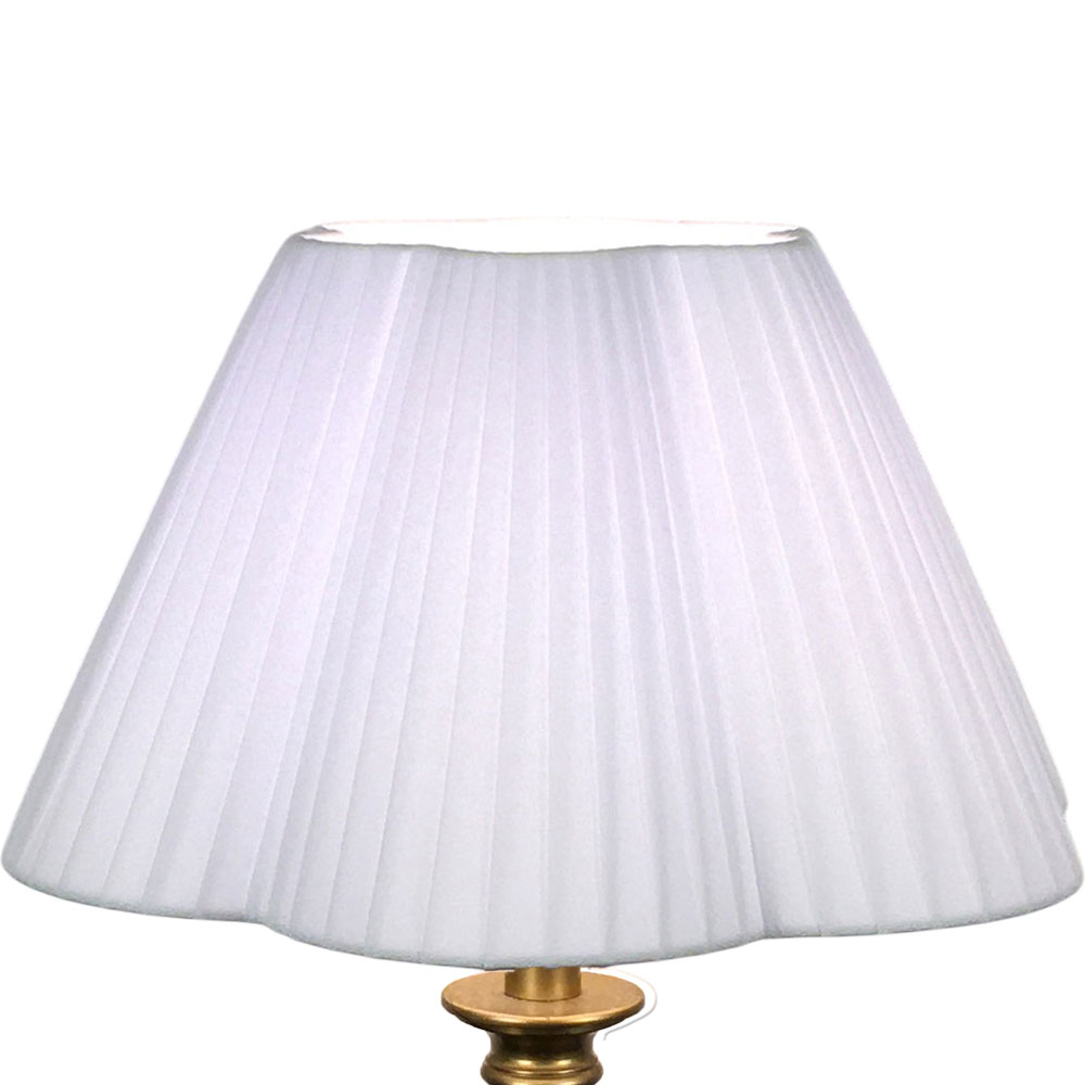 White ribbon wrap daisy pleated lampshade handmade in Devon