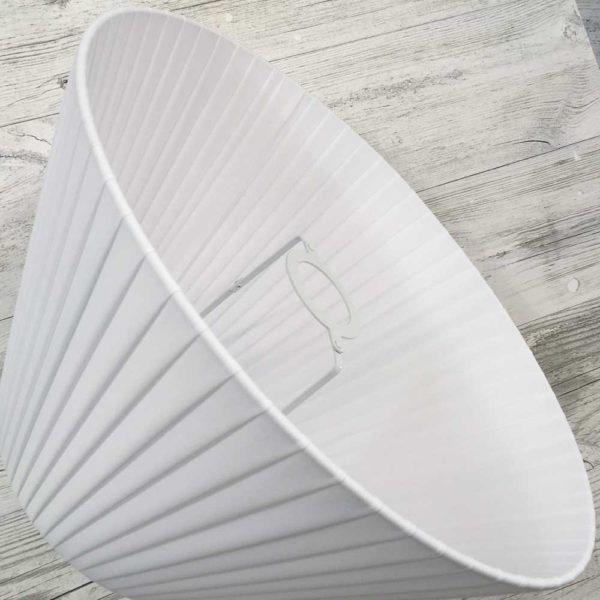 White Pleated Lightshade shown on its side