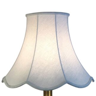 white scalloped white brushed cotton lampshade
